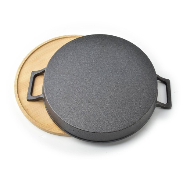 Чавунна форма для запікання LUXE Mini на дошці 20x20x4 см кругла 500 мл