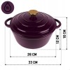 Emaliowany garnek żeliwny HAGE EGGPLANT (26 cm)