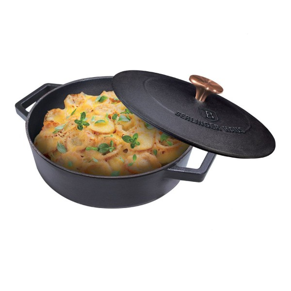 Чавунна каструля 2,57 л з кришкою 24 см Berlinger Haus BH-6493