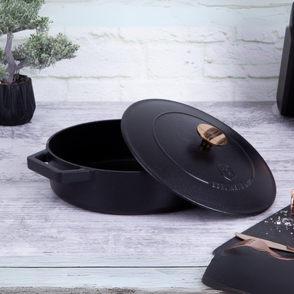 Чавунна каструля 2,57 л з кришкою 24 см Berlinger Haus BH-6493