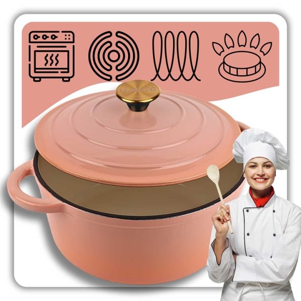 Garnek żeliwny HAGE PINKOCELLO (24 cm, 4 l)