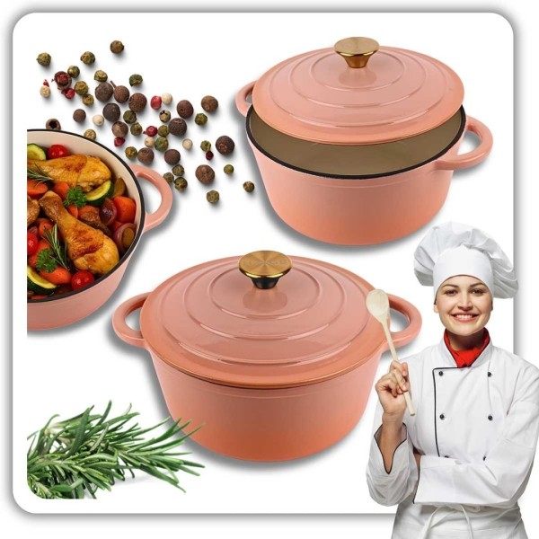 Garnek żeliwny HAGE PINKOCELLO (24 cm, 4 l)