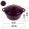 Emaliowany garnek żeliwny  HAGE EGGPLANT (24 cm, 4 l)