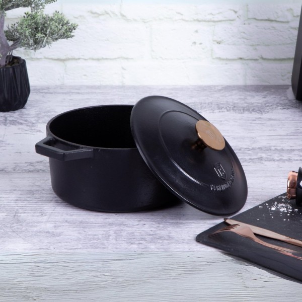 Чавунна каструля 2,7 л з кришкою 20 см BerlingerHaus BH-6491