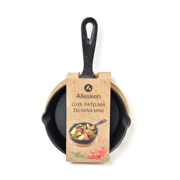 Міні-сковорідка LUXE з чавуну на дошці 23x14x3 см, місткість 200 мл