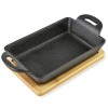 Чавунна форма для запікання LUXE Mini на дошці 19x11x3 см прямокутна 280 мл