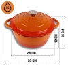 Garnek żeliwny HAGE ORANGE 26cm (5 l)