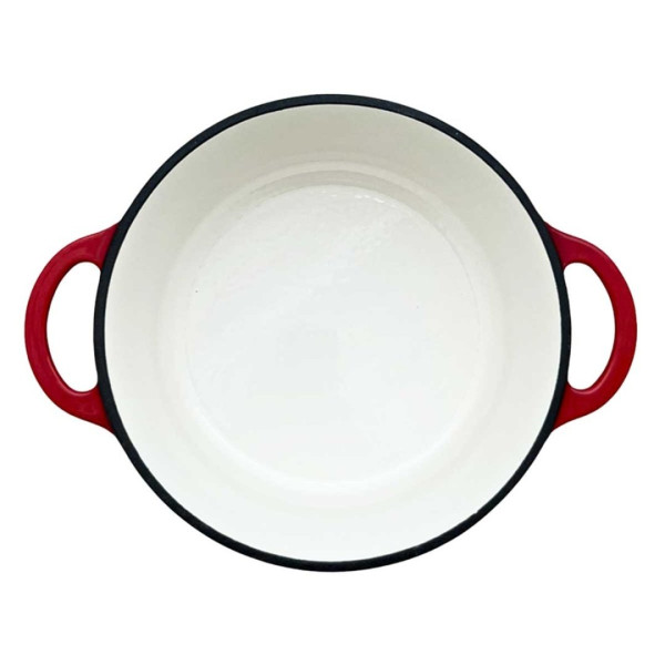 EMALIOWANY GARNEK ŻELIWNY 24cm 4L HAGE CZERWONY
