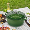 EMALIOWANY GARNEK ŻELIWNY 24cm 4,2L ZIELONY 7751