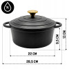 EMALIOWANY GARNEK ŻELIWNY 22cm 3L HAGE CZARNY MAT
