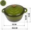 EMALIOWANY GARNEK ŻELIWNY 22cm 3L HAGE OLIWKOWY