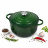 EMALIOWANY GARNEK ŻELIWNY 28cm 5,9L ZIELONY 7752