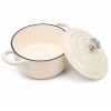 EMALIOWANY GARNEK ŻELIWNY 24cm 4,2L KREMOWY 7765