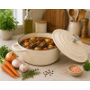 EMALIOWANY GARNEK ŻELIWNY 24cm 4,2L KREMOWY 7765