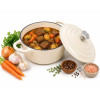 EMALIOWANY GARNEK ŻELIWNY 24cm 4,2L KREMOWY 7765