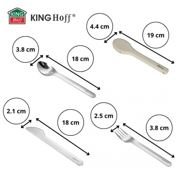 НАБІР СТОЛОВИХ ПРИБОРІВ У ФОРМІ ДЛЯ ЛАНД-БОКСУ DIET BOX KINGHOFF KH-1954