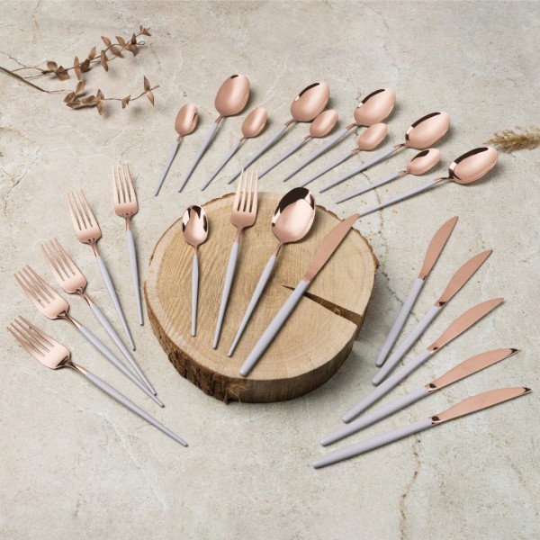 Набір столових приборів BerlingerHaus Taupe BH-3071, 24 предмети