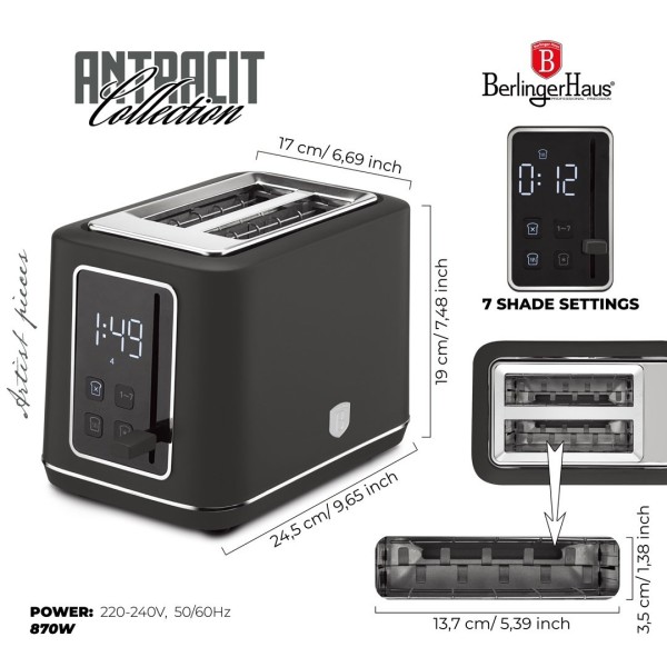 Toster cyfrowy Berlinger haus BH-9666 (antracyt)