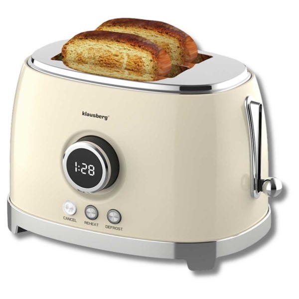 Тостер KLAUSBERG KB-9026 RETRO на 2 скибочки зі світлодіодним дисплеєм