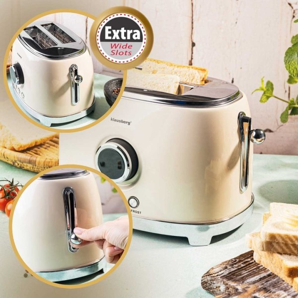 Тостер KLAUSBERG KB-9026 RETRO на 2 скибочки зі світлодіодним дисплеєм
