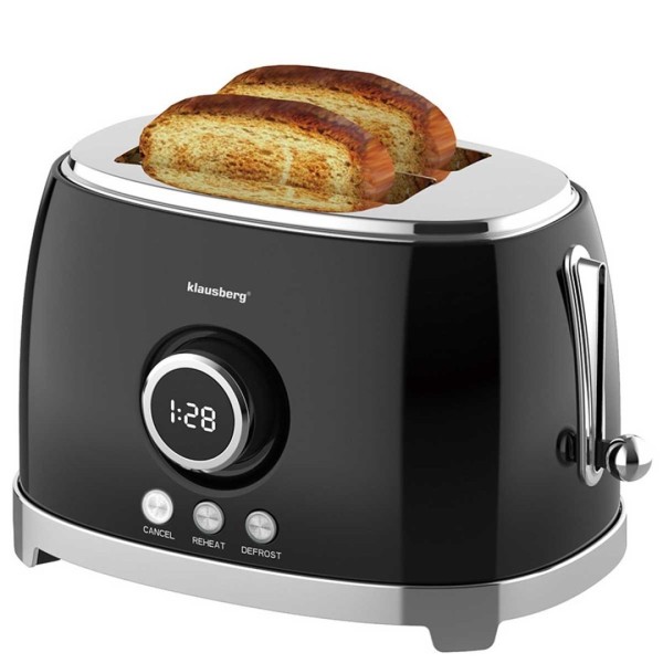 Тостер KLAUSBERG KB-9025 RETRO на 2 скибочки зі світлодіодним дисплеєм
