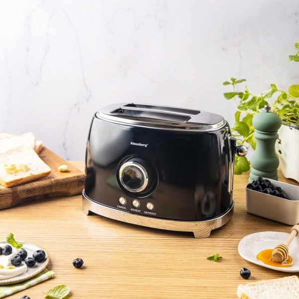 Тостер KLAUSBERG KB-9025 RETRO на 2 скибочки зі світлодіодним дисплеєм