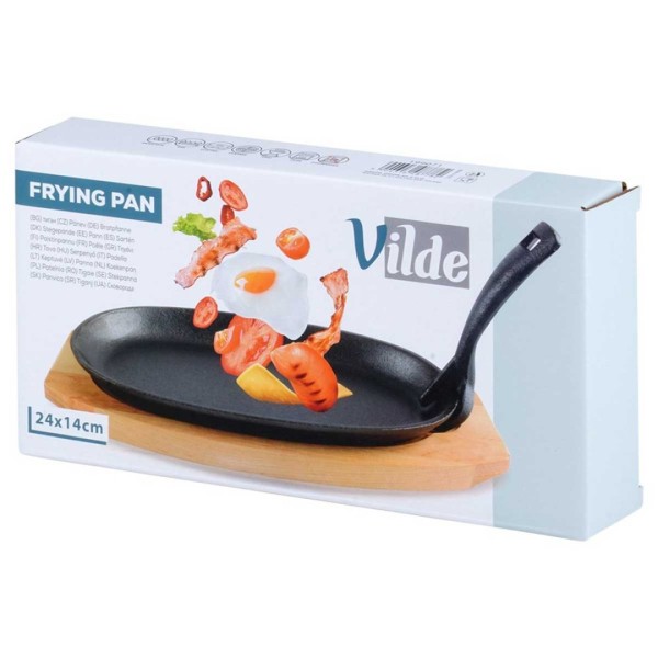Patelnia żeliwna VILDE 199071 CAST LINE (z deską do serwowania)
