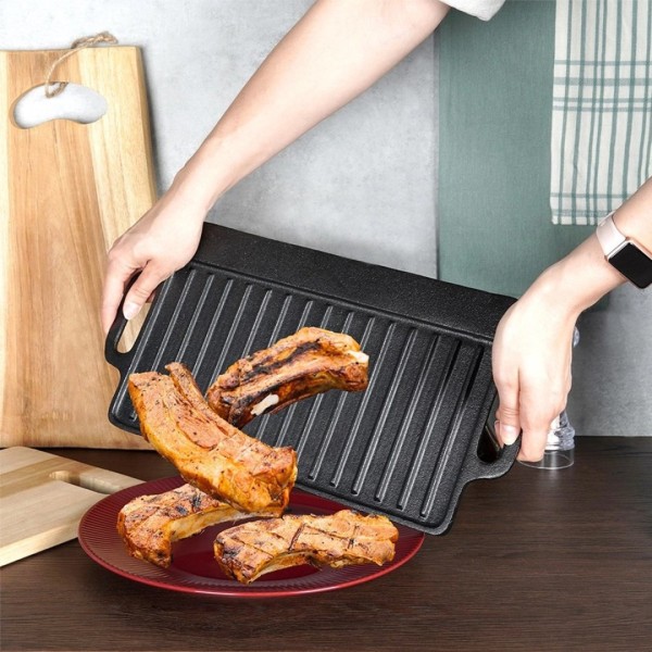 Płyta żeliwna grillowa dwustronna VILDE 199047 (45,5x22,5 cm)