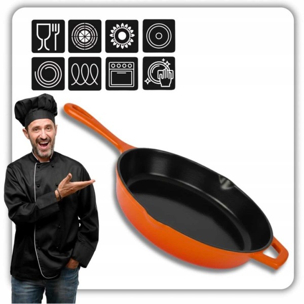 Patelnia żeliwna HAGE ORANGE (26 cm)