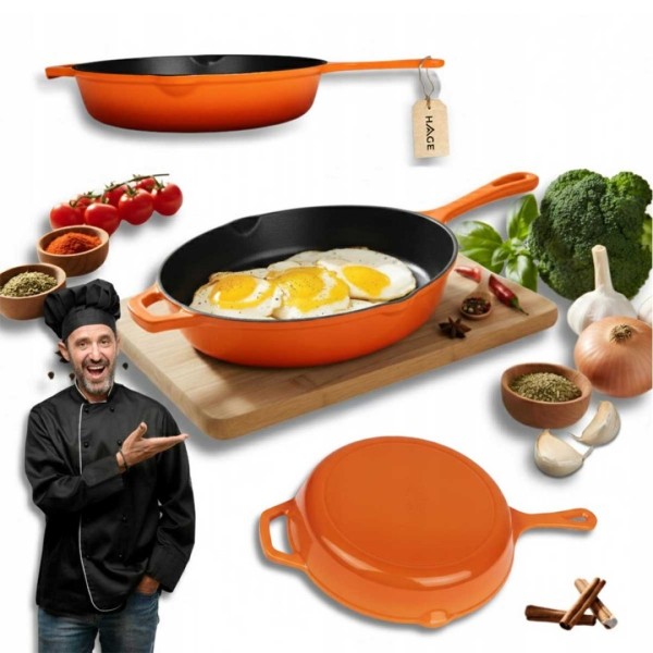 Patelnia żeliwna HAGE ORANGE (26 cm)