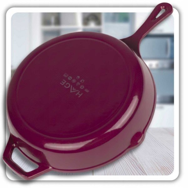 Емальована чавунна сковорода 26 см HAGE для баклажанів