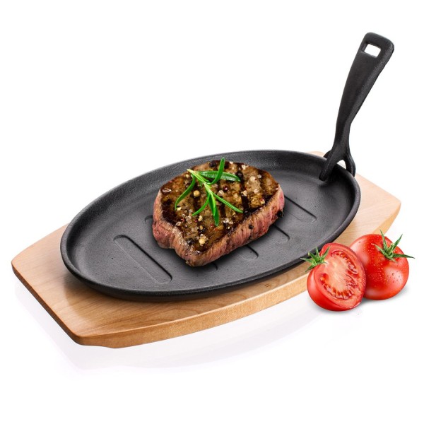 ЧАВУННА СКОВОРОДА-ГРИЛЬ З ДОШКОЮ BANQUET GRADA