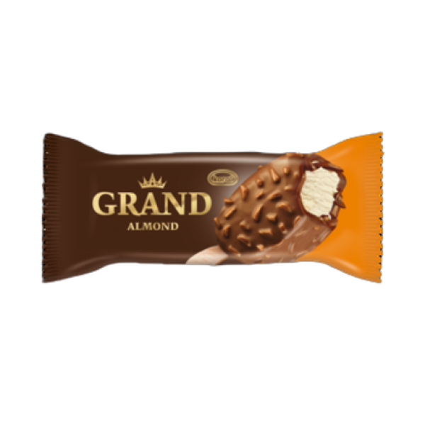 Lody Grand waniliowe w mlecznej czekoladzie z migdałami 120ml Koral