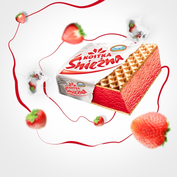 Lody Sandwich Kostka Śnieżna 180ml Koral (Truskawka)