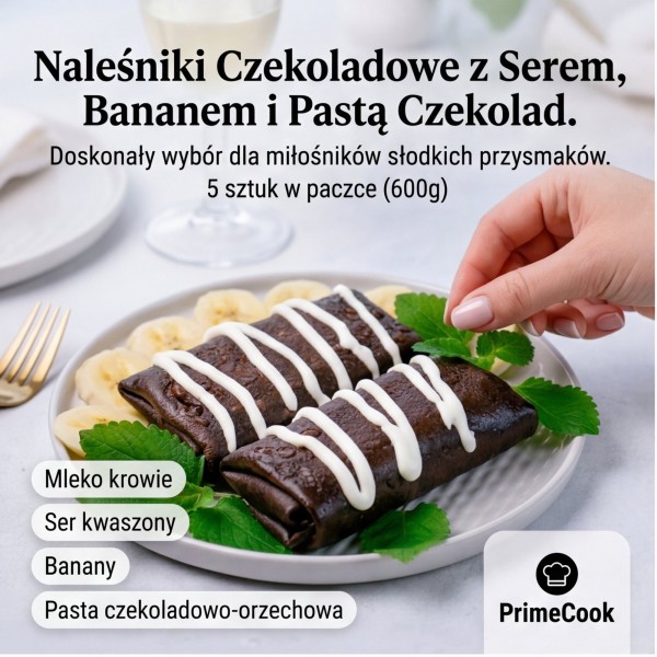 Naleśniki czekolad. z serem, bananem i pastą czekolad. 600g