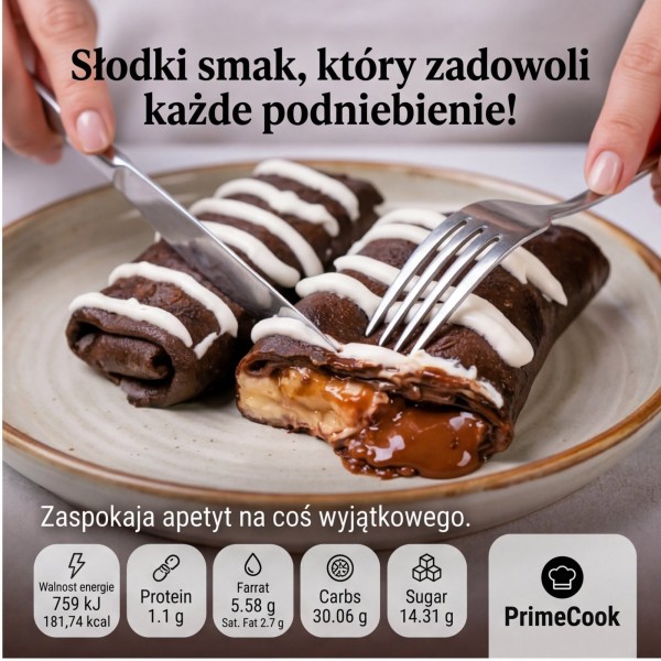 Шоколадні млинці з сиром, бананом та шоколадною пастою. 600 г