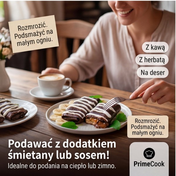 Шоколадні млинці з сиром, бананом та шоколадною пастою. 600 г