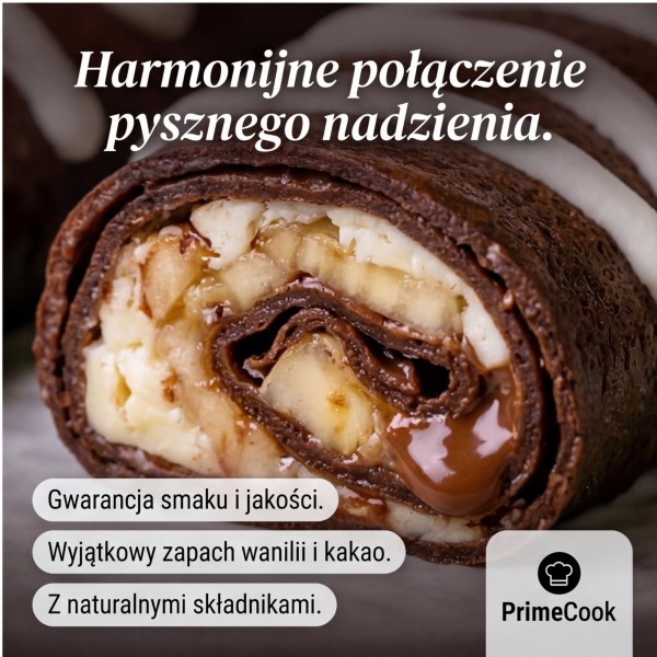 Шоколадні млинці з сиром, бананом та шоколадною пастою. 600 г