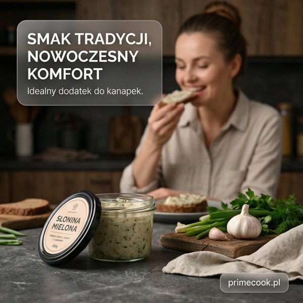 Słonina mielona z czosnkiem i ziołami 250g
