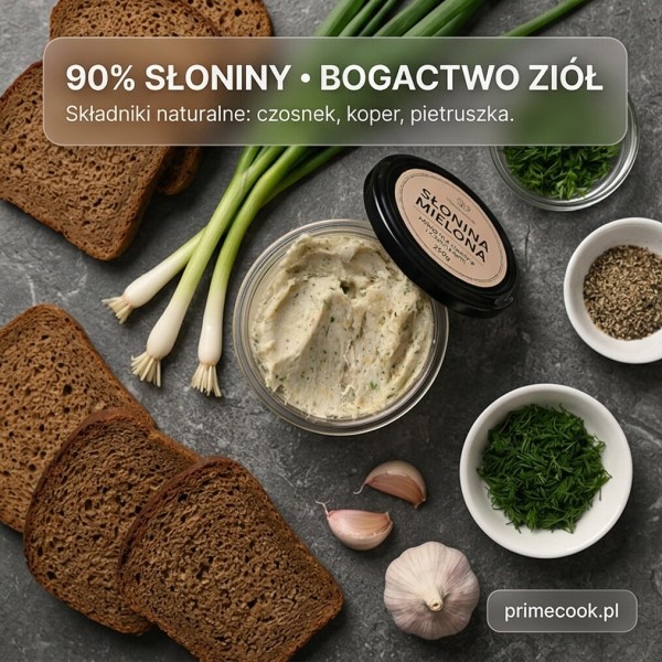 Słonina mielona z czosnkiem i ziołami 250g