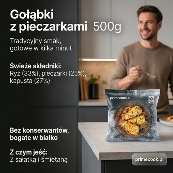 Gołąbki z pieczarkami 500g