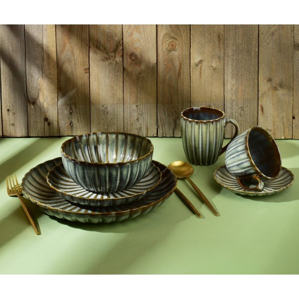 Talerz obiadowy Affekdesign EVIE GREEN (27 x 4 cm)