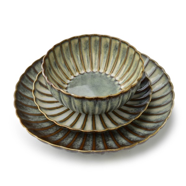 Talerz deserowy Affekdesign EVIE GREEN (20,5 x 3 cm)