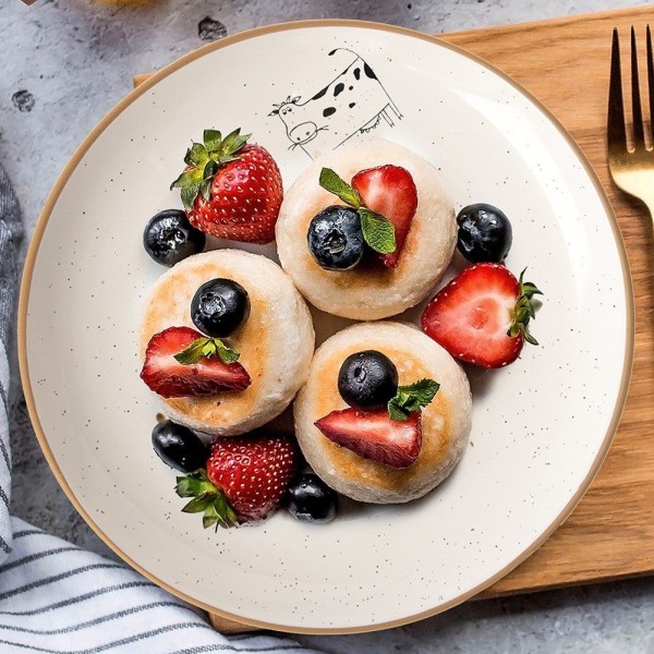 Бежева керамічна десертна тарілка 20 см ORION 129108