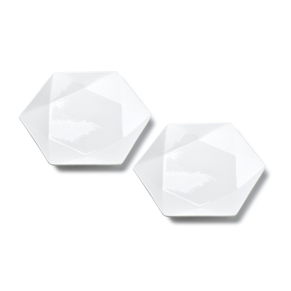 Komplet talerzy deserowych Affekdesign RALPH WHITE (2 szt., 24,5×21×2 cm)