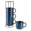 Набір з 4 чашок EVIE TEMP BLUE на підставці 4x370 мл