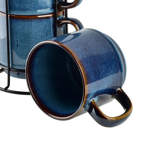 Набір з 4 чашок EVIE TEMP BLUE на підставці 4x370 мл