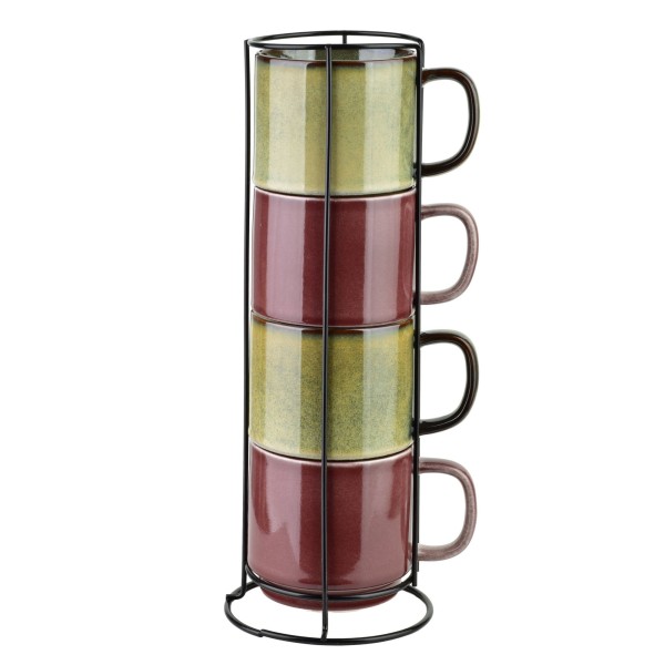 Набір EVIE з 4 кухлів на підставці 400 мл