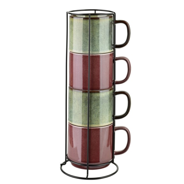 Zestaw kubków na stojaku Affekdesign EVIE (4 szt., 400 ml)