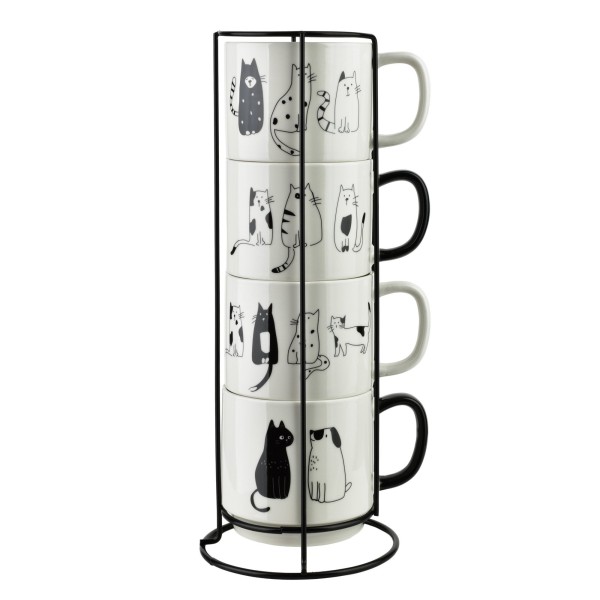 Набір з 4 чашок на підставці COTTELLO 370 мл